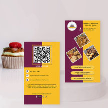 Paarse Bourgogne en Yellow Bakery QR Code Branding