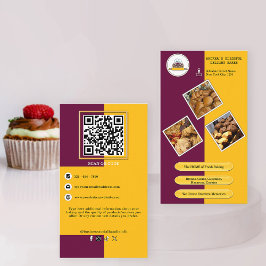 Paarse Bourgogne en Yellow Bakery QR Code Branding Visitekaartje