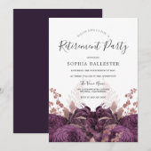 Paarse Bourgogne Floral-Elegant Prijs Kaart (Voorkant / Achterkant)