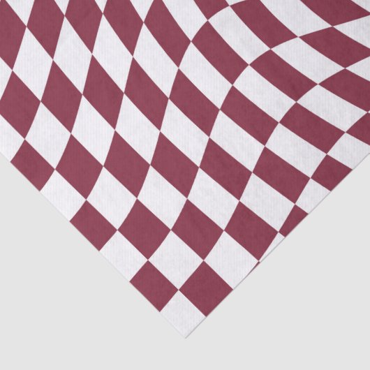 Paarse Bourgondië Trouwcollectie Geruit Tissuepapier (Detail)