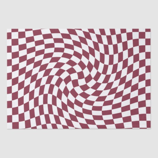 Paarse Bourgondië Trouwcollectie Geruit Tissuepapier (Voorkant)