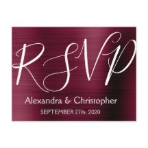 Paarse Bourgondische RSVP-respons
