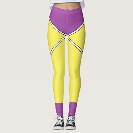 Paarse bovenkant leggings (Voorkant)