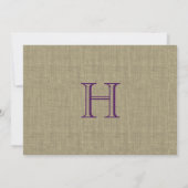 Paarse Bow en Burlap Vrijgezellenfeest Kaart (Achterkant)