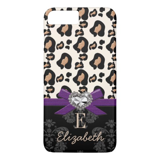 PAARSE BOW FAUX HARTLEOPARD-AFDRUKKING Case-Mate iPhone CASE (Achterkant)