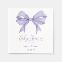 Paarse Bow Girl Baby shower Servet