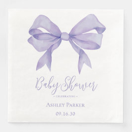 Paarse Bow Girl Baby shower Servet