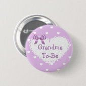 Paarse Bow Grandma om Baby shower Button te worden (Voorkant /achterkant)