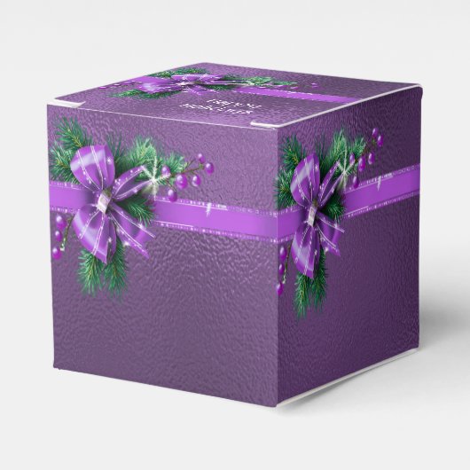 Paarse Bow Holiday Gift Box Bedankdoosjes (Voorkant Zijde)
