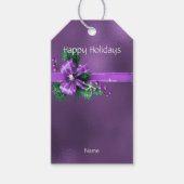 Paarse Bow Holiday Gift Label Cadeaulabel (Voorkant)
