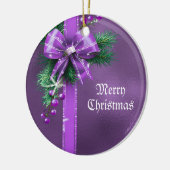 Paarse Bow Holiday Ornament (Links)