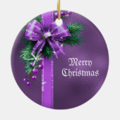 Paarse Bow Holiday Ornament (Achterkant)