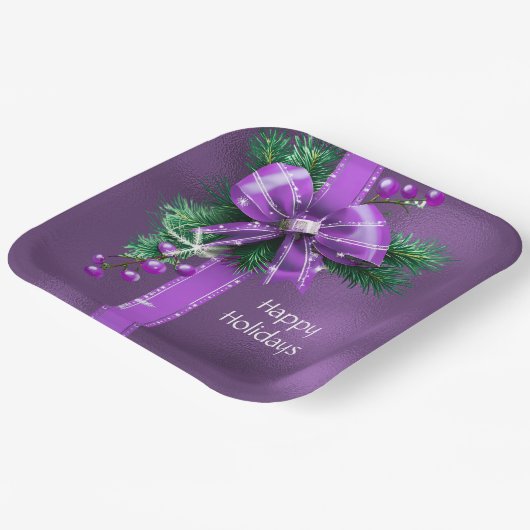 Paarse Bow Holiday Paper Bord (Gebogen)