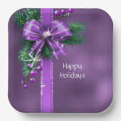 Paarse Bow Holiday Paper Bord (Voorkant)