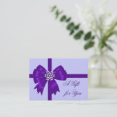 Paarse Bow Lavendel Paarse Cadeaubonnen Kortingskaartje (Staand voorkant)