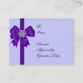 Paarse Bow Lavendel Paarse Cadeaubonnen Kortingskaartje (Achterkant)