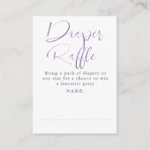 Paarse Bow Luier Raffle Ticket Kaarten (Voorkant)