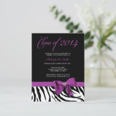 Paarse Bow met Zebrastrepen van 2014 Kaart (Staand voorkant)