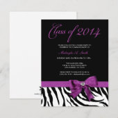 Paarse Bow met Zebrastrepen van 2014 Kaart (Voorkant / Achterkant)