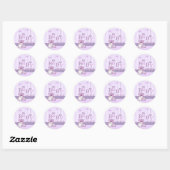 Paarse Bow Mobiel Baby shower Sticker (Vel)