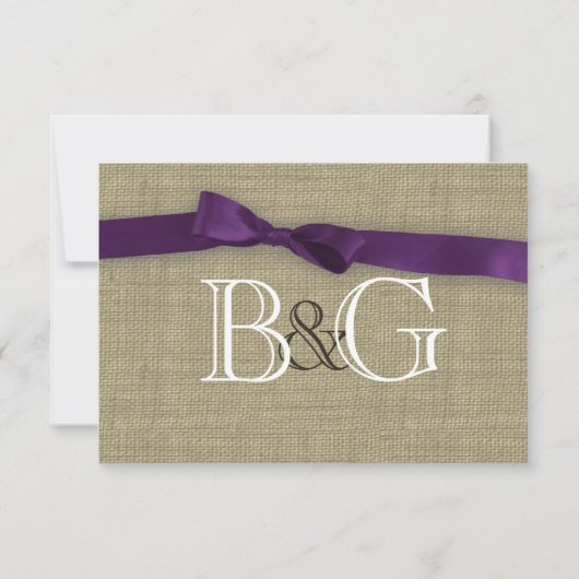 Paarse Bow Response Kaart (Achterkant)