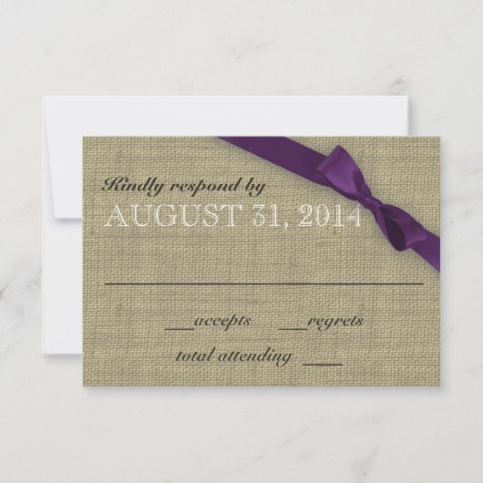 Paarse Bow Response Kaart (Voorkant)