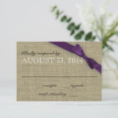 Paarse Bow Response Kaart (Staand voorkant)