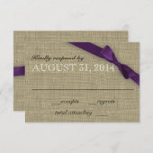 Paarse Bow Response Kaart (Voorkant / Achterkant)