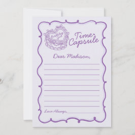 Paarse Bow Retro Coquette Cake Time Capsule Kaart
