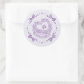 Paarse Bow Retro Hart Coquette Cake Envelope Ronde Sticker (Tas)