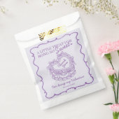 Paarse Bow Retro Hart Coquette Cake Valentijnse Bedankzakje (Gezegeld)