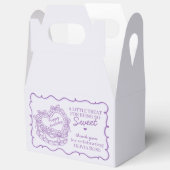 Paarse Bow Retro Hart Coquette Taart Verjaardag Bedankdoosjes (Open)