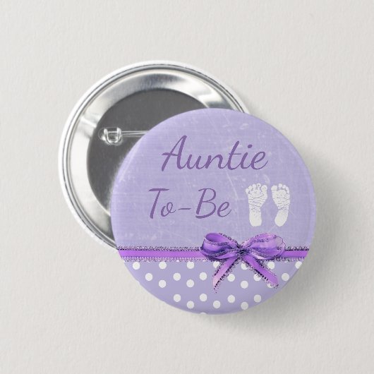 Paarse Bow Tunt om Baby shower Button te zijn (Voorkant /achterkant)