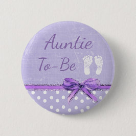 Paarse Bow Tunt om Baby shower Button te zijn