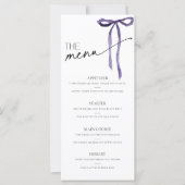 Paarse Bow Tying de Knoop Vrijgezellenfeest Menu K (Voorkant)