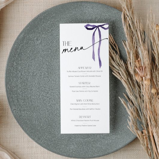 Paarse Bow Tying de Knoop Vrijgezellenfeest Menu K