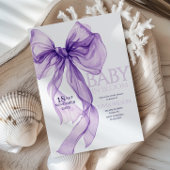 Paarse Bow Waterverf Baby in Bloom Baby shower Kaart