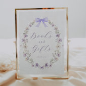 Paarse Bow Wildflower Boeken en Geschenken Teken Poster