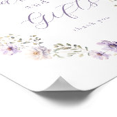 Paarse Bow Wildflower Kaarten en Geschenken Teken Poster (Hoek)