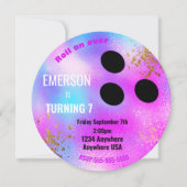 Paarse BOWLING BALL, bowling, Glow-verjaardagsfees Kaart (Voorkant)