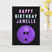 Paarse Bowling Ball Kinder leeftijd 6-16 verjaarda Kaart (Gele Bloem)