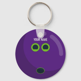 Paarse Bowling Ball -  kleuren Sleutelhanger