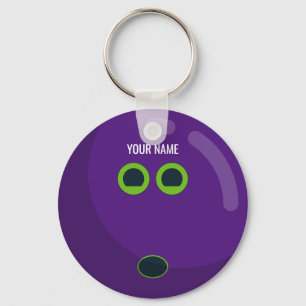 Paarse Bowling Ball -  kleuren Sleutelhanger