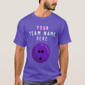 Paarse Bowling Ball | Naam van aangepast team voor T-shirt (Voorkant)