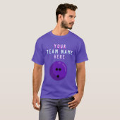 Paarse Bowling Ball | Naam van aangepast team voor T-shirt (Voorkant volledig)