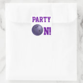 Paarse Bowling Ball Party over Sticker (Tas)