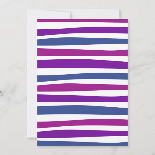 Paarse bowling strike up een leuke uitnodiging (Achterkant)