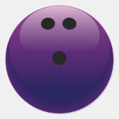 PAARSE BOWLINGBAL RONDE STICKER (Voorkant)