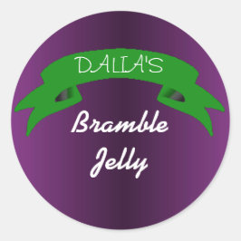 Paarse bramble jelly label met braambessen