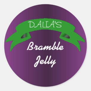 Paarse bramble jelly label met braambessen